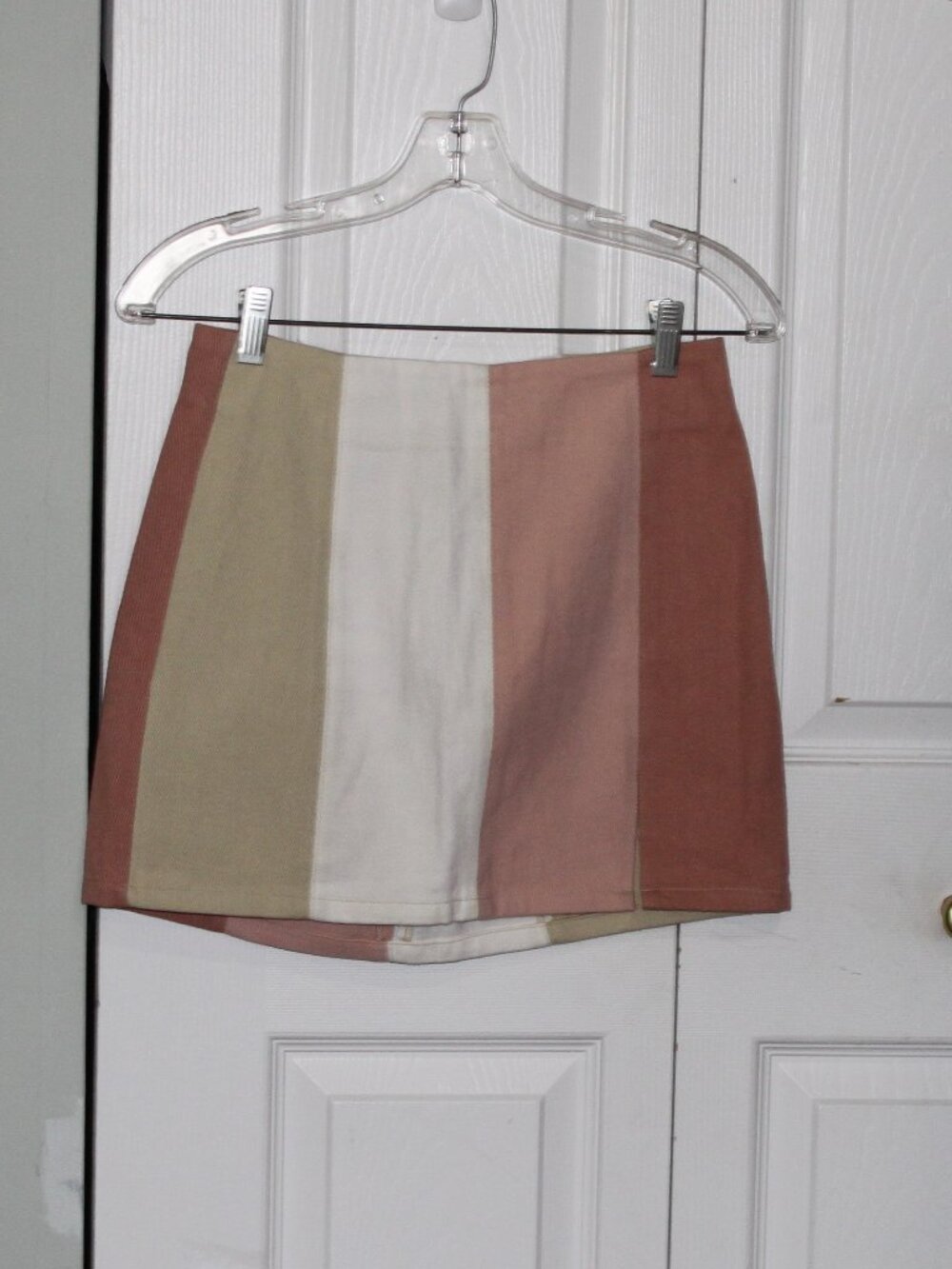 Le Lis White/Pink/Beige Cotton Skirt